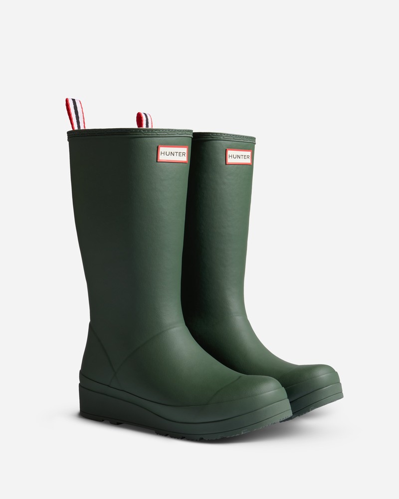 Hunter Play Shearling Insulated Tall Women Wellington Boots Green | 298331852