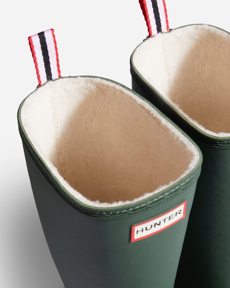 Hunter Play Shearling Insulated Tall Women Wellington Boots Green | 298331852