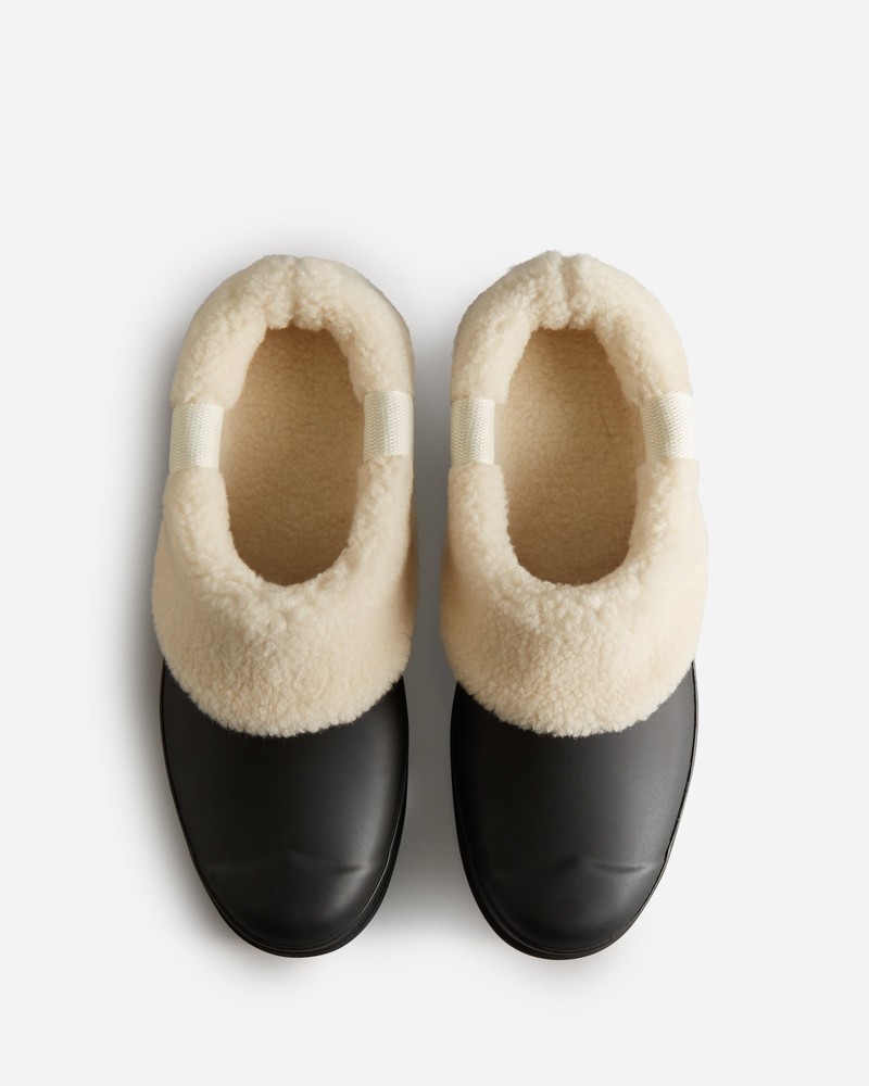 Hunter Play Shearling Insulated Women Clogs Black | 604722476