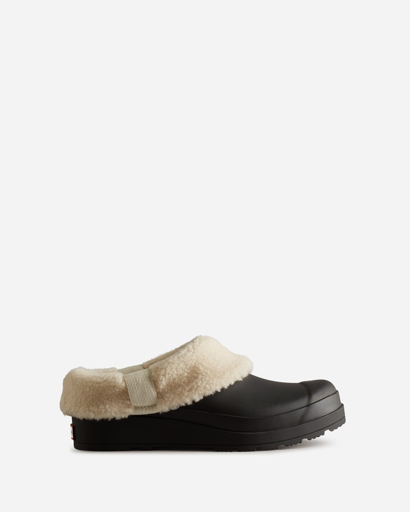 Hunter Play Shearling Insulated Women Clogs Black | 604722476