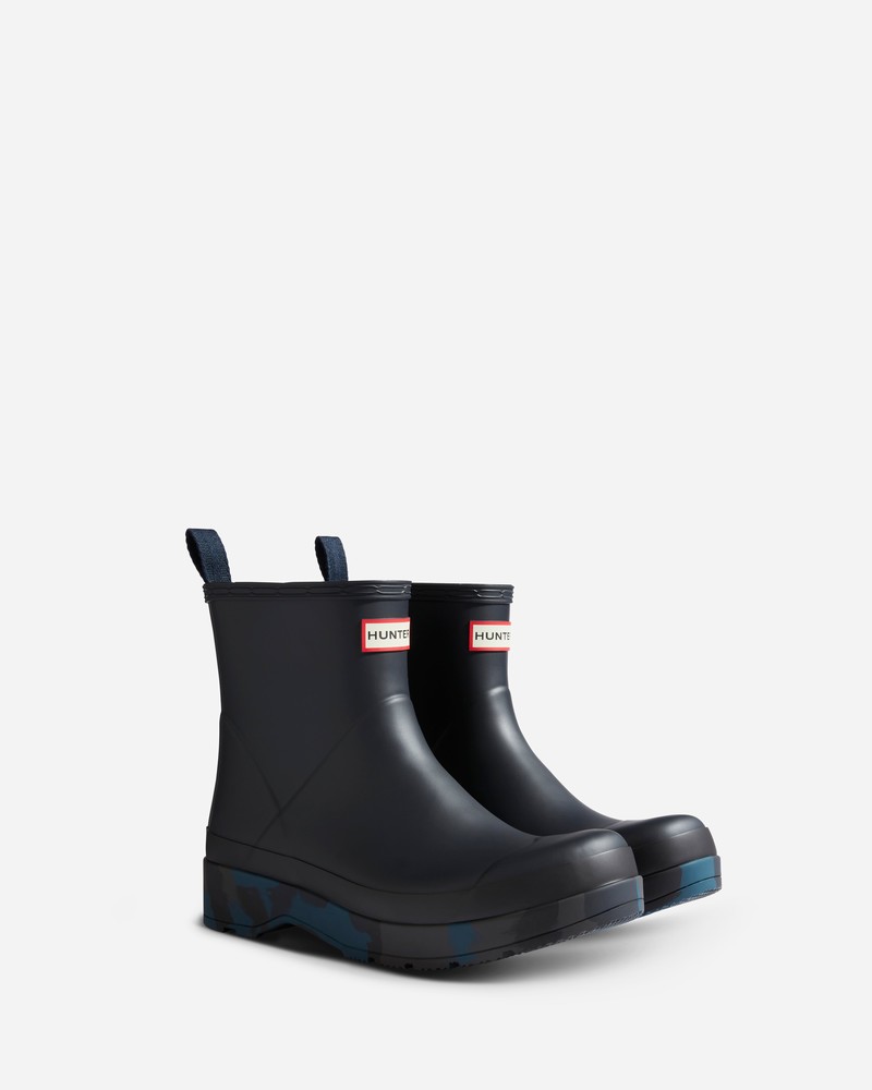 Hunter Play Short Camo Sole Men Boots Black | 827595449