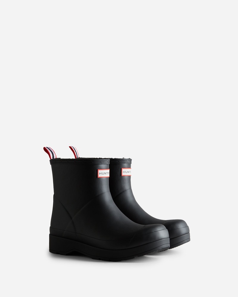 Hunter Play Short Insulated Men Boots Black | 546469656
