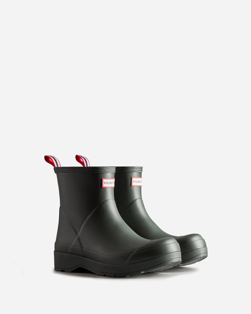 Hunter Play Short Men Wellington Boots Green | 102778376