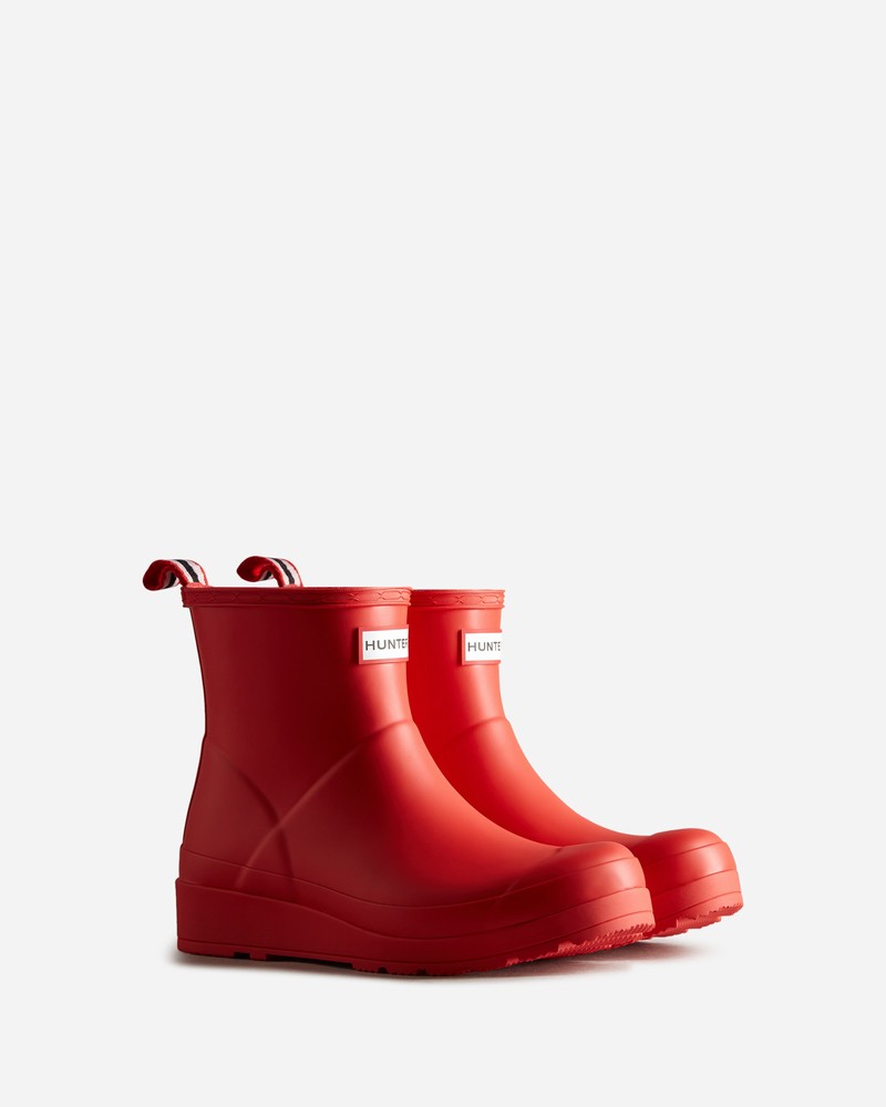 Hunter Play Short Women Wellington Boots Red | 782264018