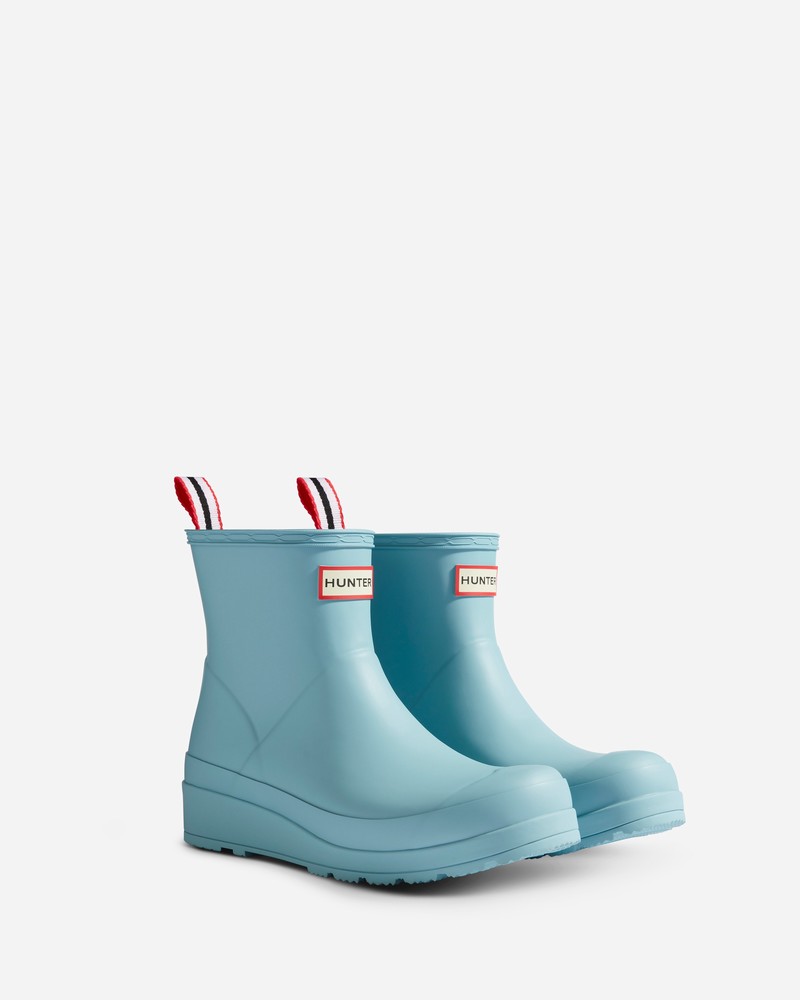 Hunter Play Short Women Wellington Boots Blue | 730613988