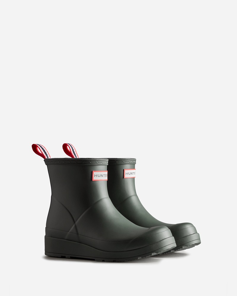 Hunter Play Short Women Wellington Boots Green | 406946244