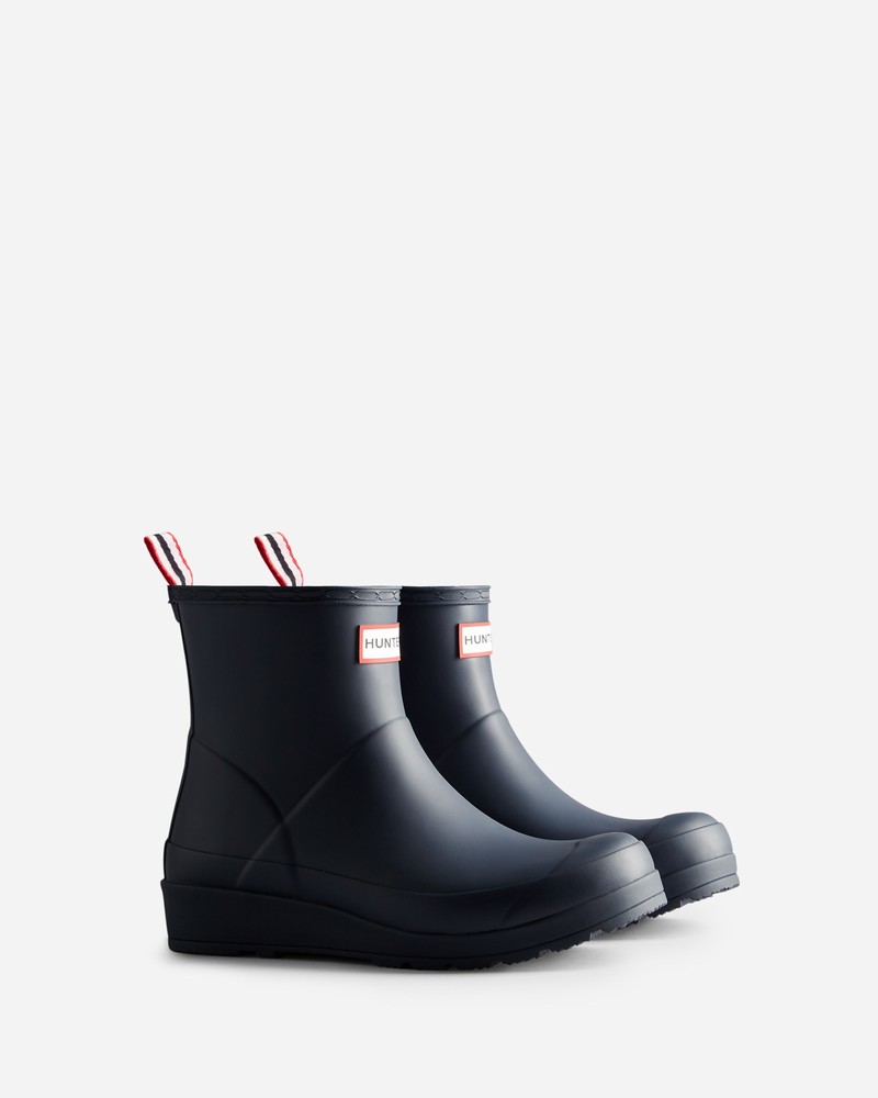 Hunter Play Short Women Wellington Boots Navy | 497625356