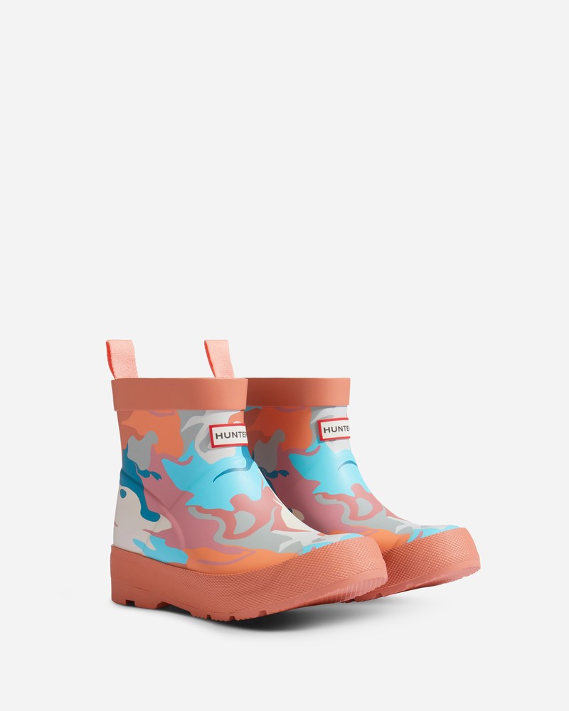 Hunter Play Water Camo Print Kids' Boots Pink | 414803268