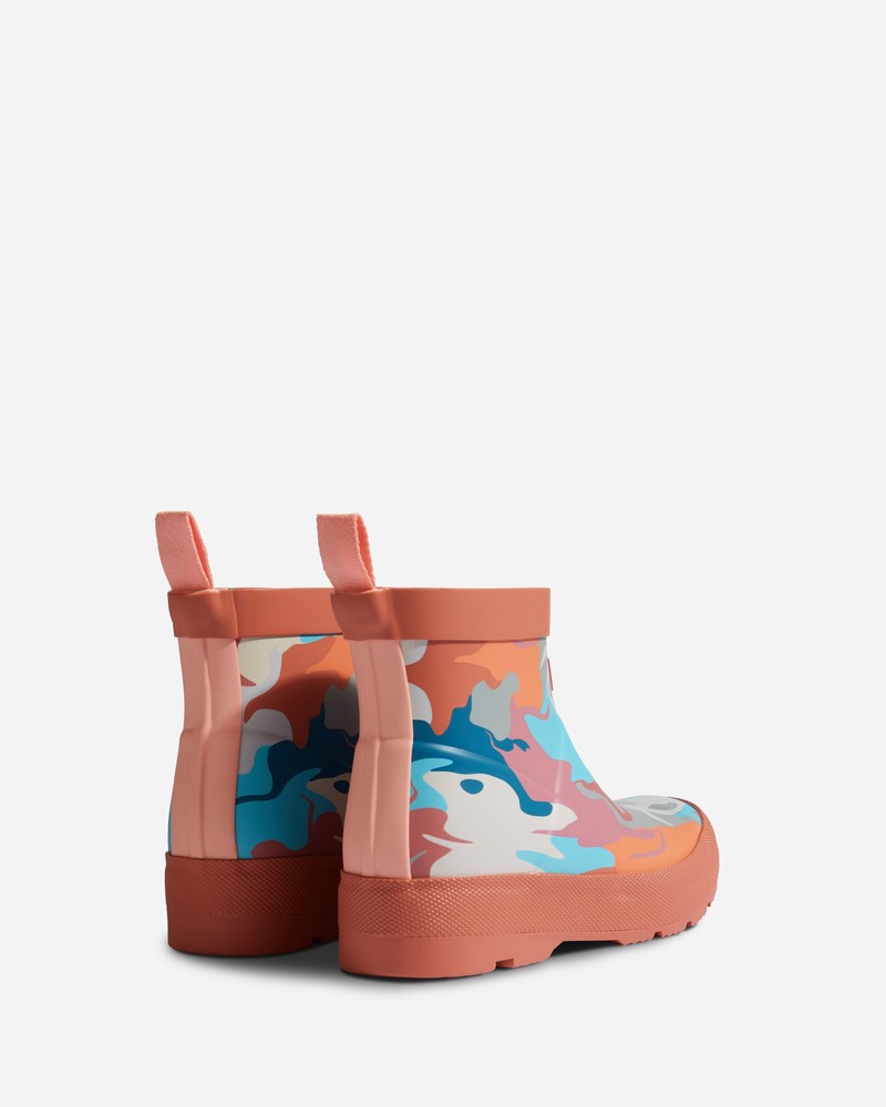 Hunter Play Water Camo Print Kids' Boots Pink | 414803268