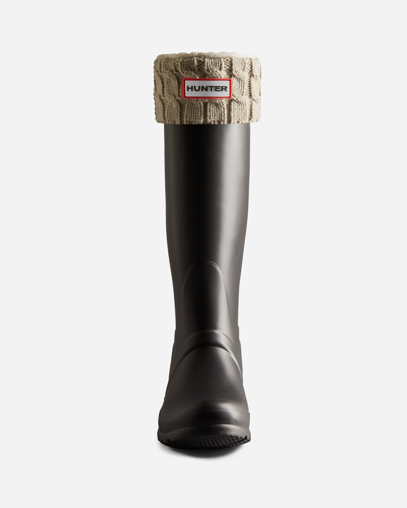 Hunter Recycled 6 Stitch Cable Cuff Tall Boot Women Socks Beige | 768559269