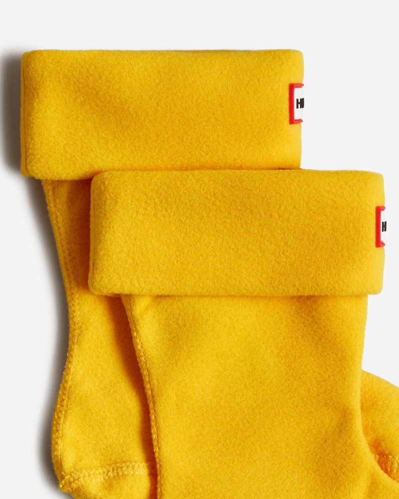 Hunter Recycled Fleece Cuff Boot Kids' Socks Yellow | 720495875
