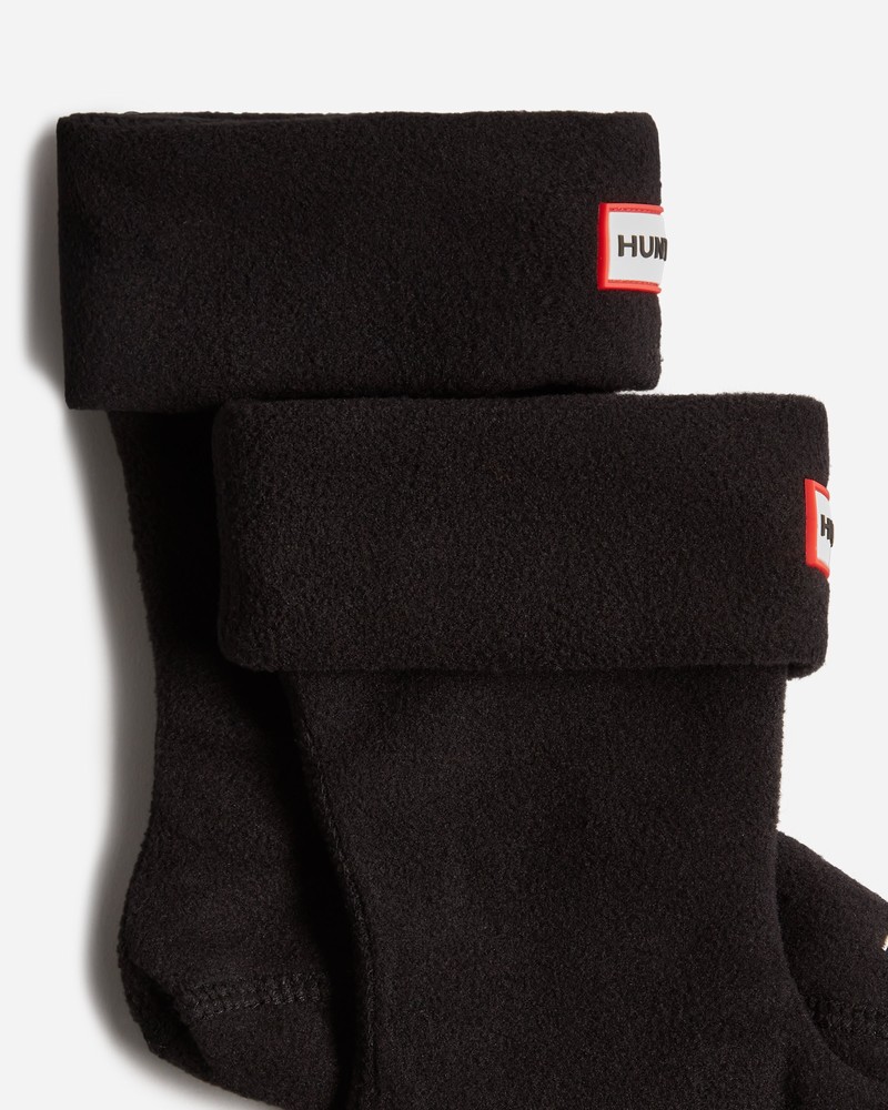 Hunter Recycled Fleece Cuff Boot Kids' Socks Black | 885576867