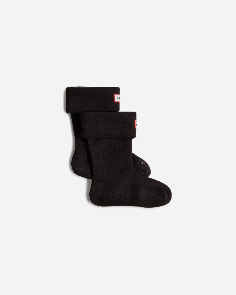Hunter Recycled Fleece Cuff Boot Kids\' Socks Black | 885576867
