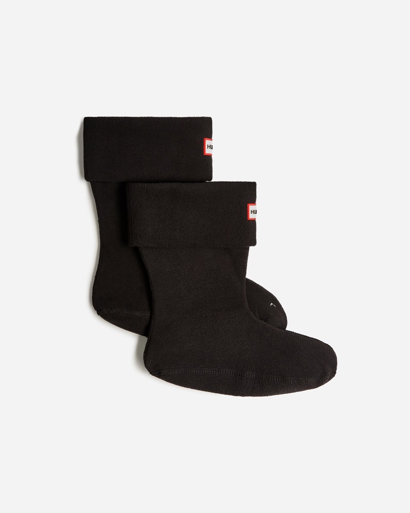 Hunter Recycled Fleece Cuff Short Boot Men Socks Black | 885181182