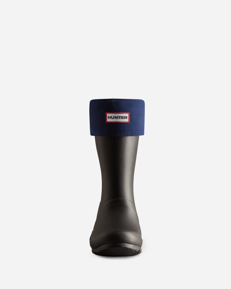 Hunter Recycled Fleece Cuff Short Boot Men Socks Navy | 741833100