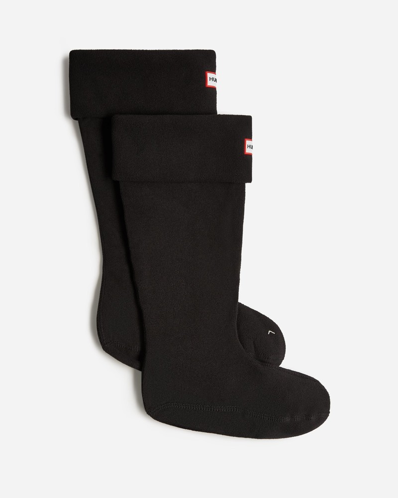 Hunter Recycled Fleece Cuff Tall Boot Men Socks Black | 168932164