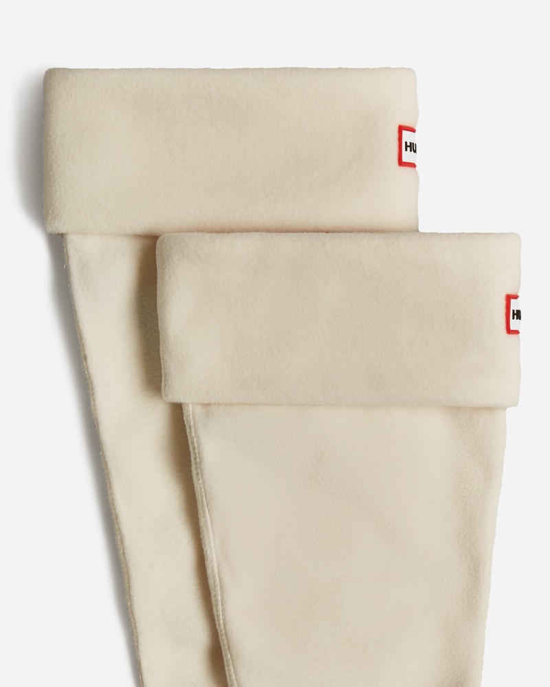Hunter Recycled Fleece Cuff Tall Boot Men Socks White | 496451391