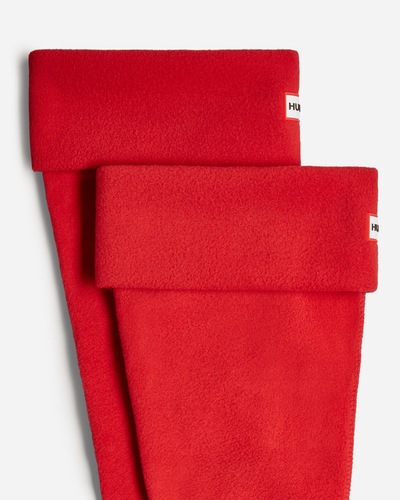 Hunter Recycled Fleece Cuff Tall Boot Men Socks Red | 425062726