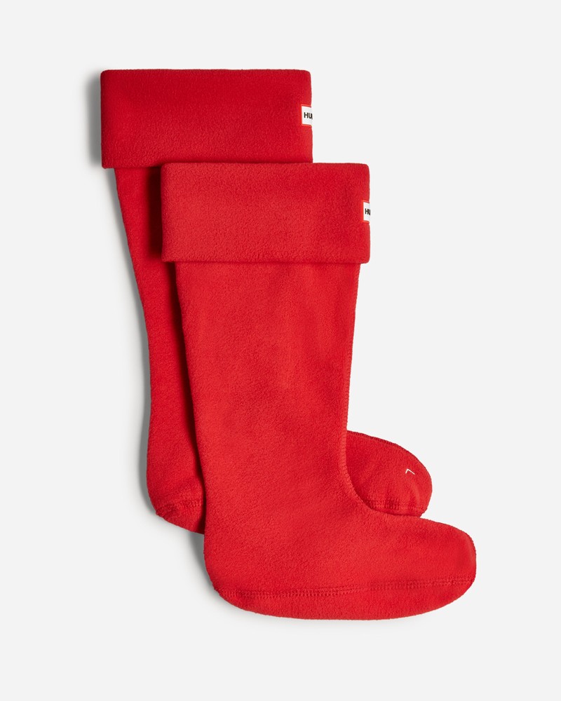 Hunter Recycled Fleece Cuff Tall Boot Men Socks Red | 425062726