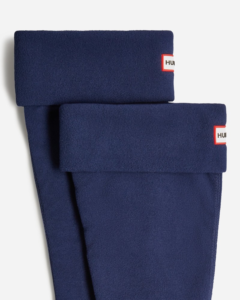 Hunter Recycled Fleece Cuff Tall Boot Women Socks Navy | 99270250