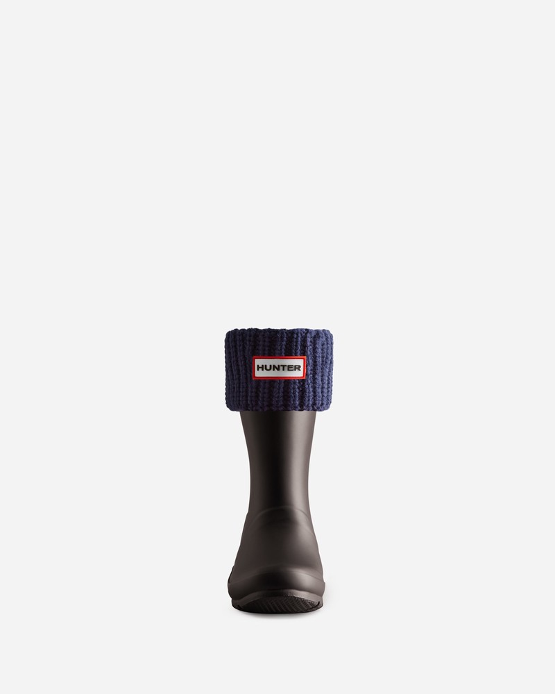 Hunter Recycled Half Cardigan Cuff Boot Kids' Socks Navy | 316989580