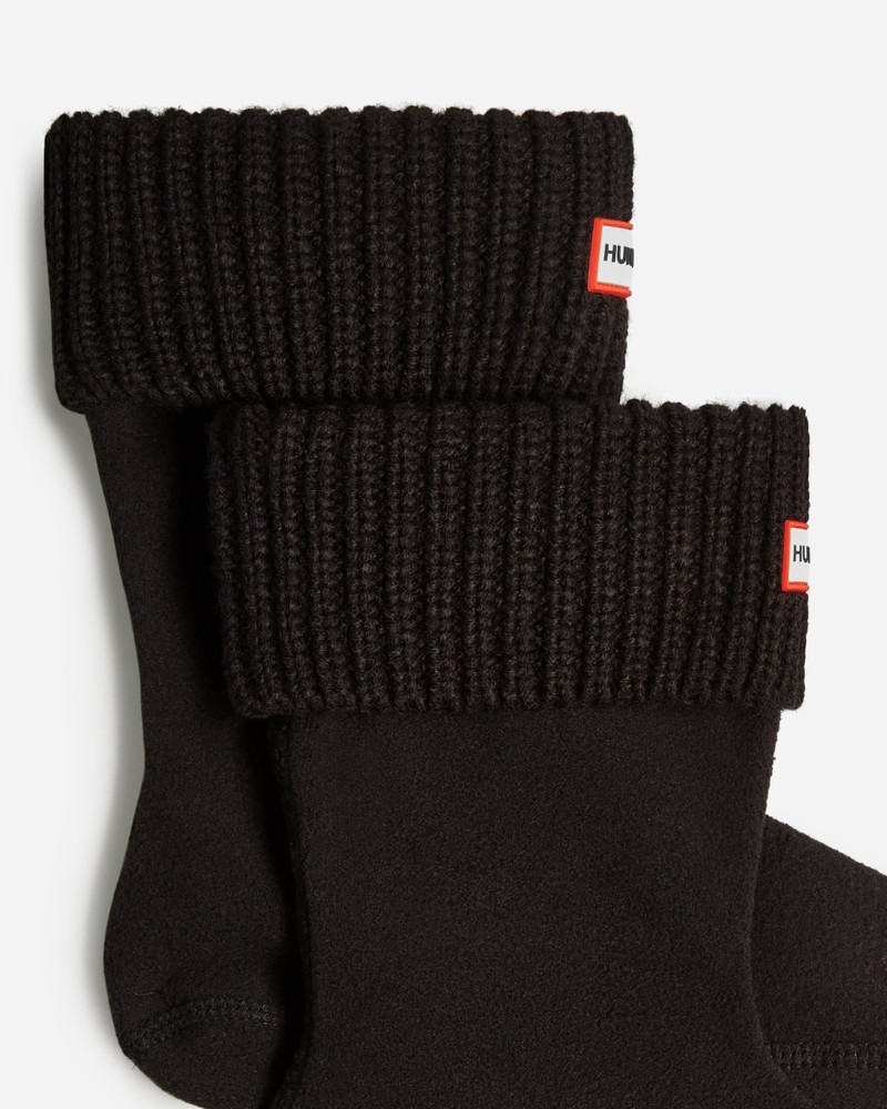Hunter Recycled Half Cardigan Cuff Short Boot Men Socks Black | 55738046
