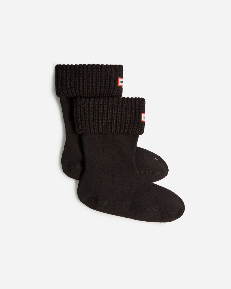 Hunter Recycled Half Cardigan Cuff Short Boot Men Socks Black | 55738046