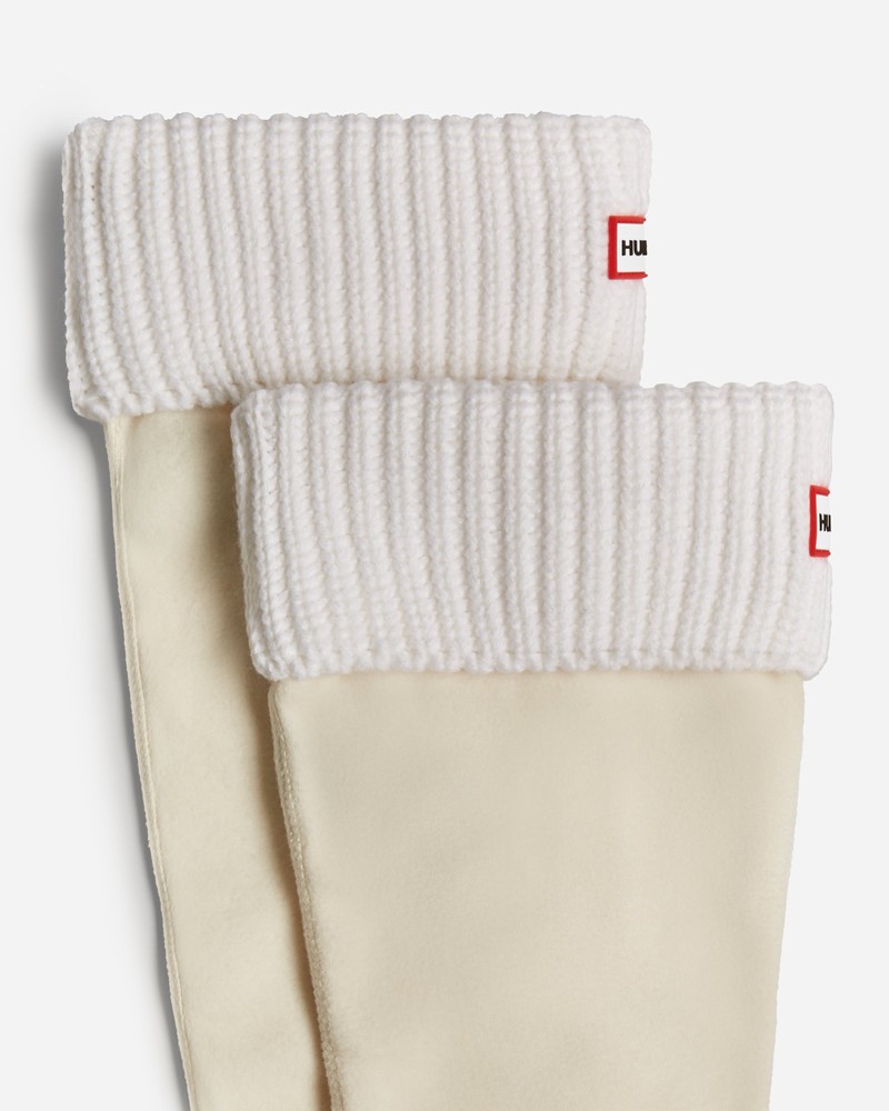 Hunter Recycled Half Cardigan Cuff Tall Boot Men Socks White | 369901686