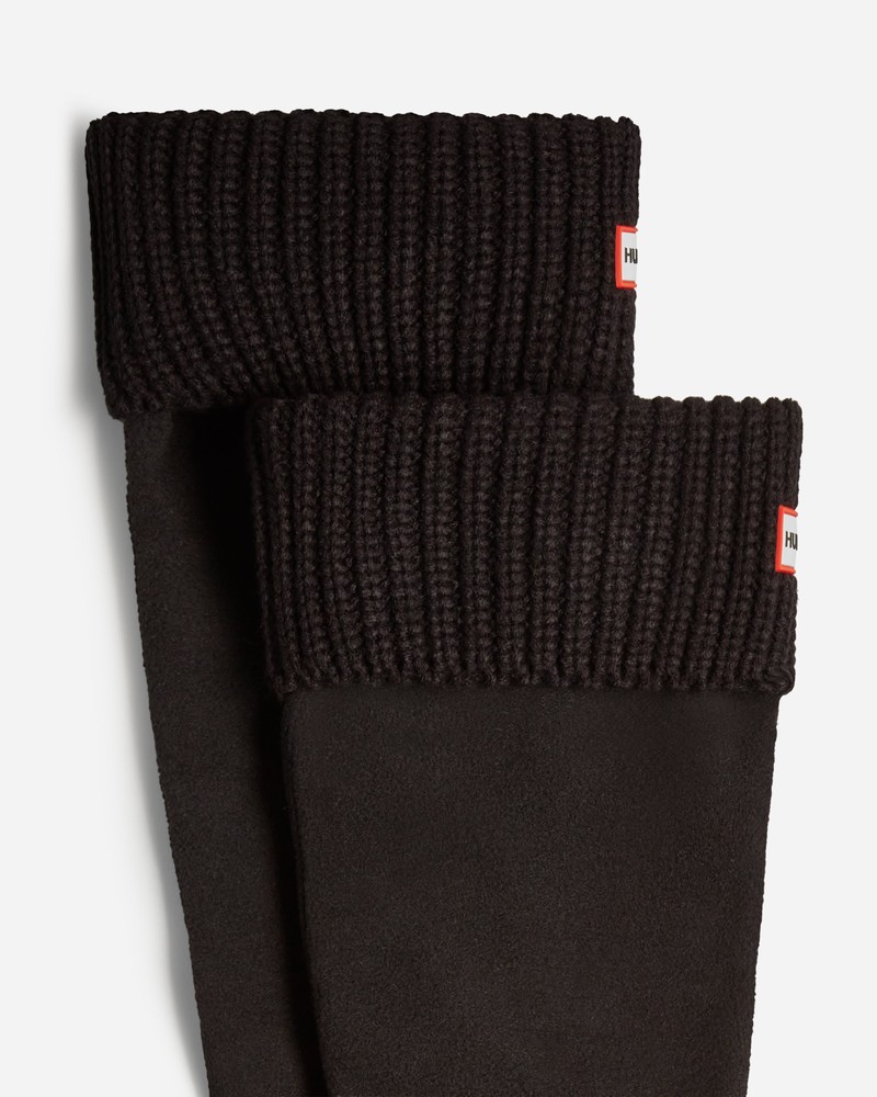 Hunter Recycled Half Cardigan Cuff Tall Boot Women Socks Black | 556951674