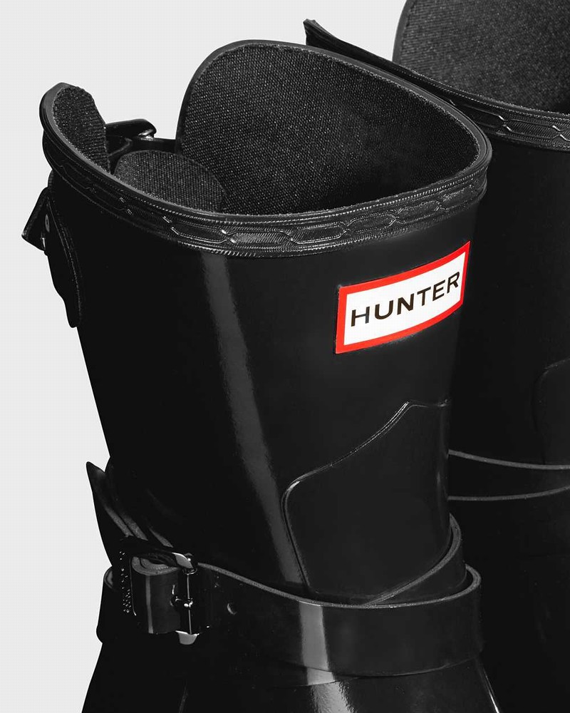 Hunter Refined Adjustable Short Mid-Calf Women Short Boots Black | 799635793