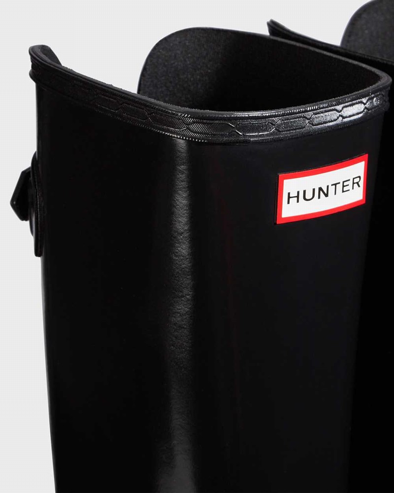 Hunter Refined Adjustable Tall Women Rain Boots Black | 127704439