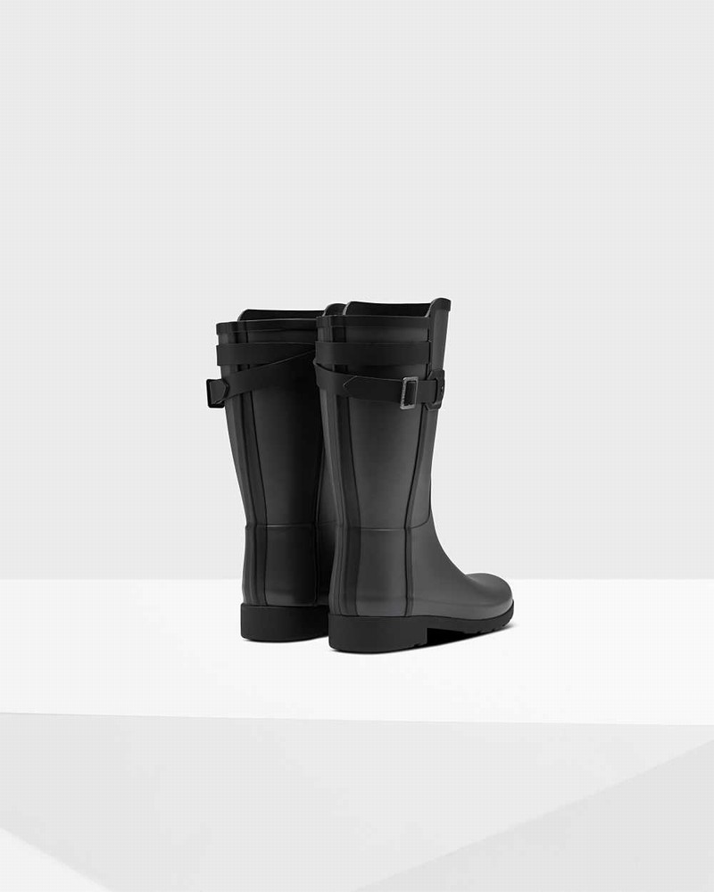 Hunter Refined Slim Fit Contrast Short Mid-Calf Women Rain Boots Grey | 31030862