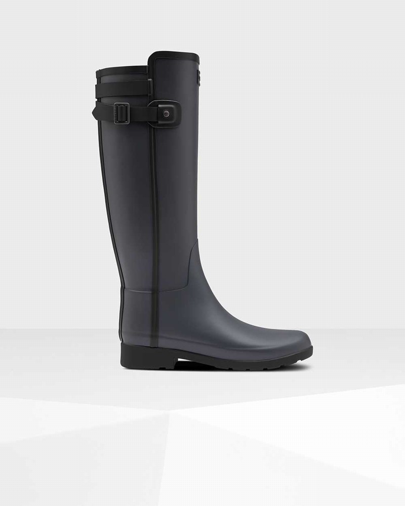 Hunter Refined Slim Fit Contrast Tall Women Rain Boots Grey | 651587303