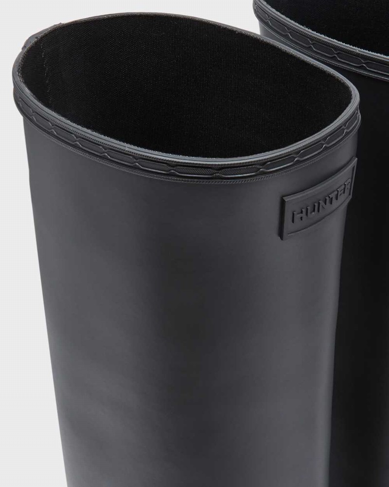 Hunter Refined Slim Fit Creeper Knee-High Women Rain Boots Black | 361492642