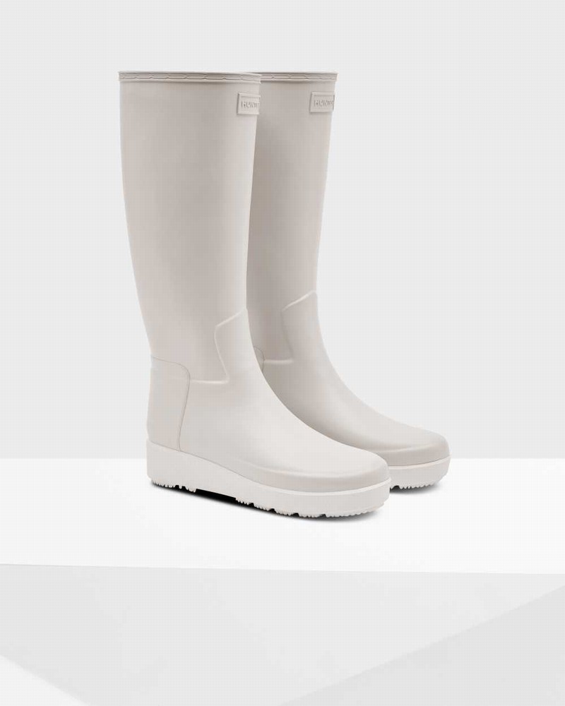 Hunter Refined Slim Fit Creeper Tall Women Boots Grey | 690471599