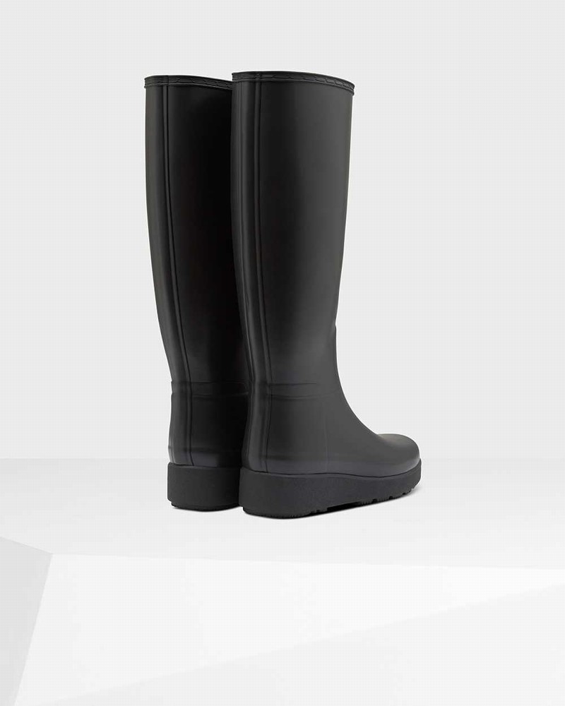 Hunter Refined Slim Fit Creeper Tall Women Boots Black | 735142266