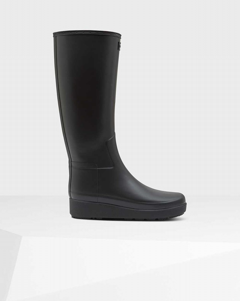 Hunter Refined Slim Fit Creeper Tall Women Boots Black | 735142266