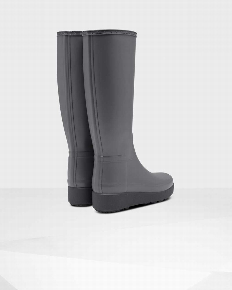 Hunter Refined Slim Fit Creeper Tall Women Boots Black | 305241958