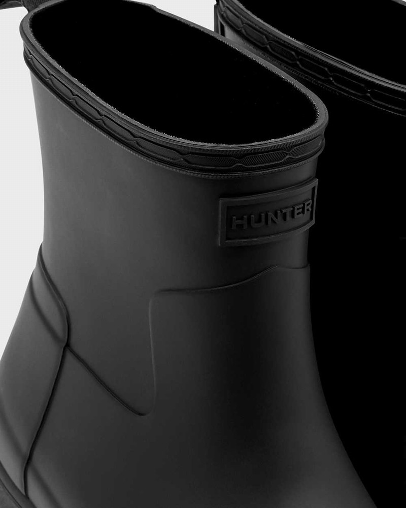 Hunter Refined Slim Fit Low Heel Women Ankle Boots Black | 747479351