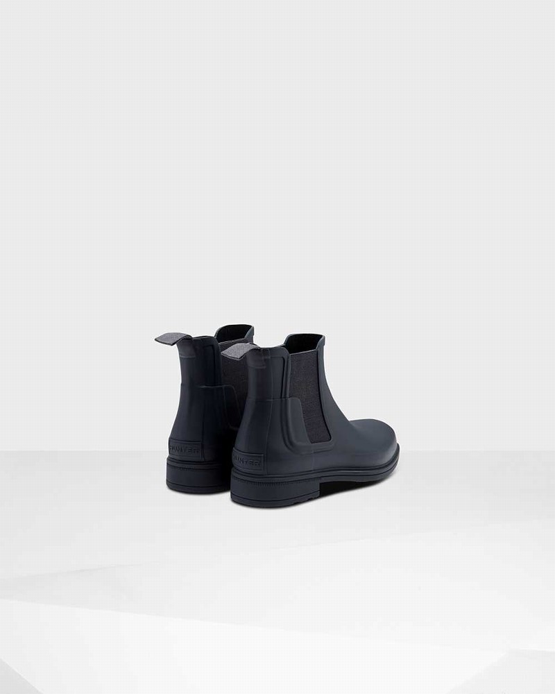 Hunter Refined Slim Fit Men Chelsea Boots Navy | 785979659