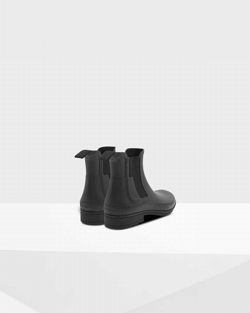 Hunter Refined Slim Fit Men Chelsea Boots Black | 180312206