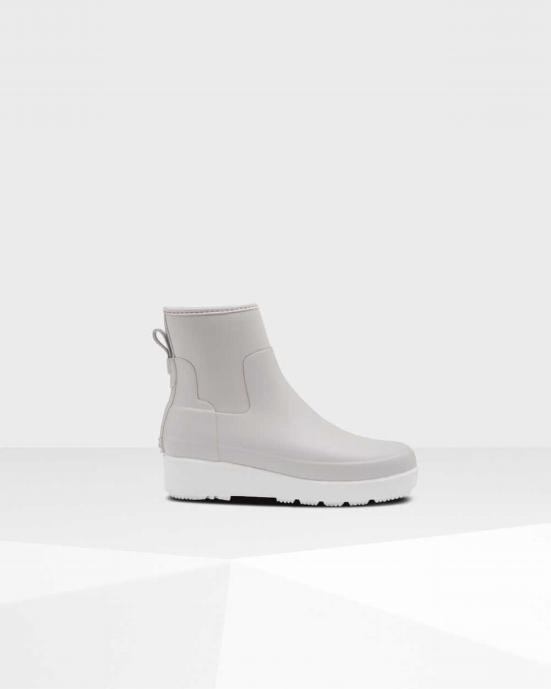 Hunter Refined Slim Fit Neoprene Creeper Women Chelsea Boots Grey | 156609402