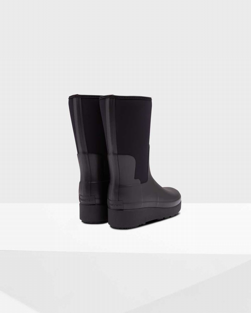 Hunter Refined Slim Fit Neoprene Creeper Short Women Boots Black | 110782728