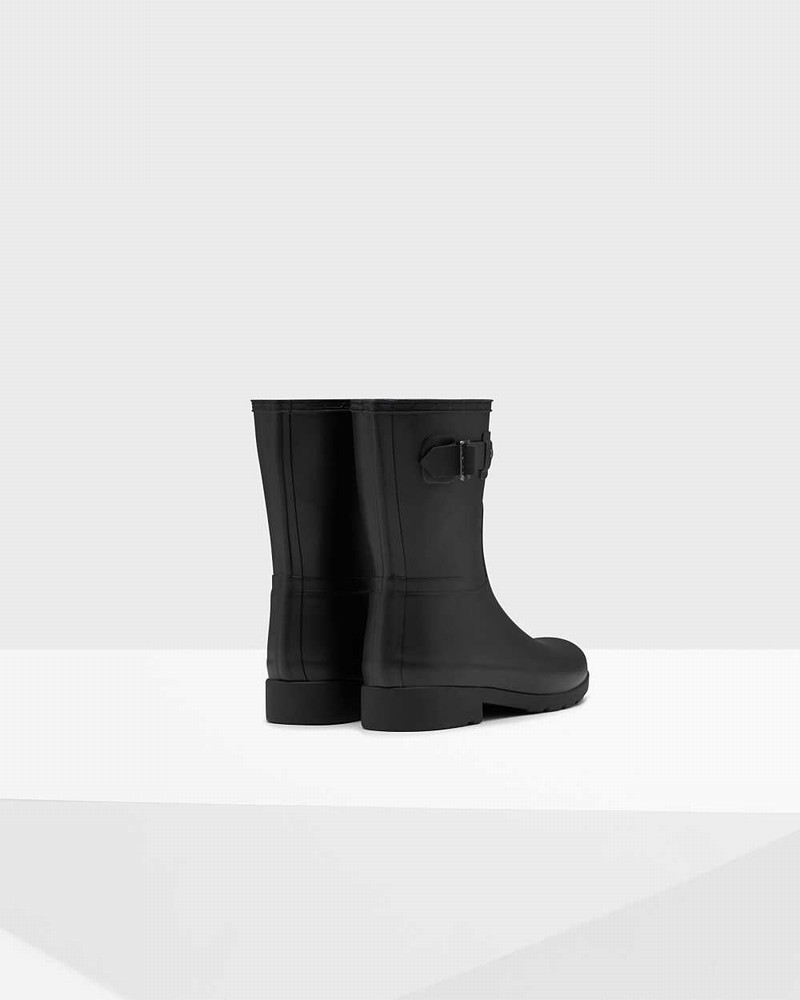 Hunter Refined Slim Fit Short Mid-Calf Women Short Boots Black | 990358716