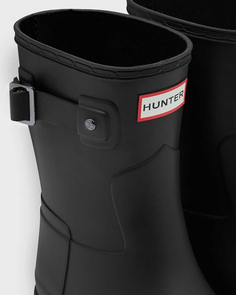 Hunter Refined Slim Fit Short Mid-Calf Women Short Boots Black | 990358716