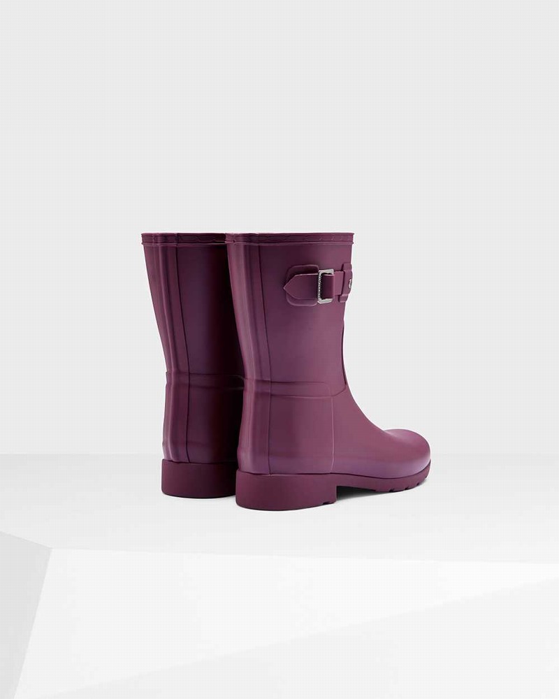 Hunter Refined Slim Fit Short Mid-Calf Women Short Boots Purple | 640795153