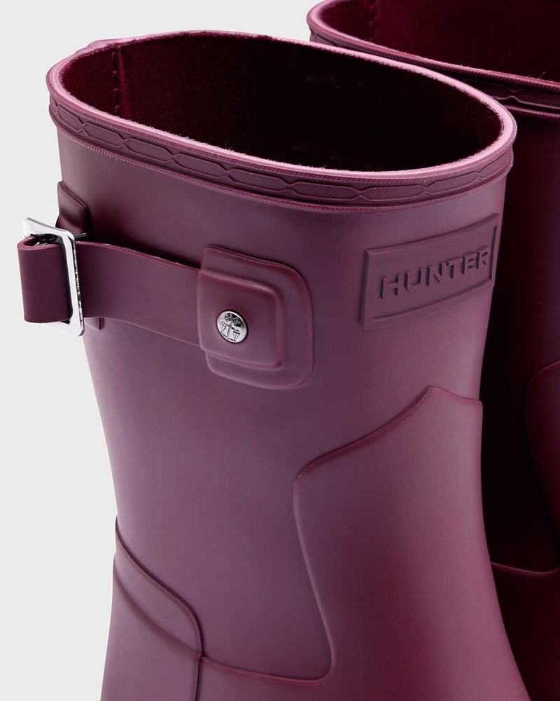 Hunter Refined Slim Fit Short Mid-Calf Women Short Boots Purple | 640795153
