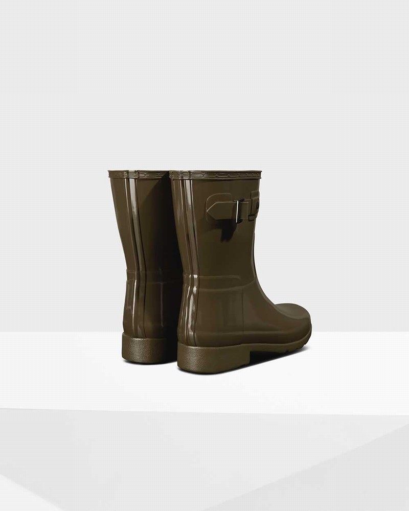 Hunter Refined Slim Fit Short Mid-Calf Women Short Boots Olive | 776388009