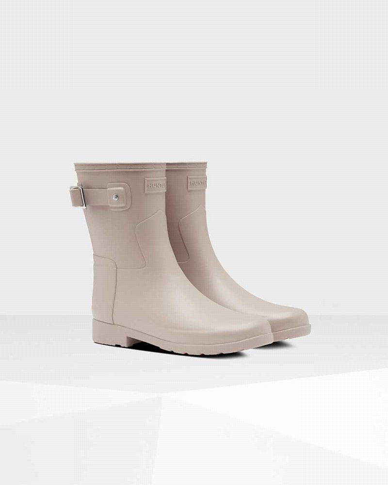 Hunter Refined Slim Fit Short Women Short Boots Grey | 523863246