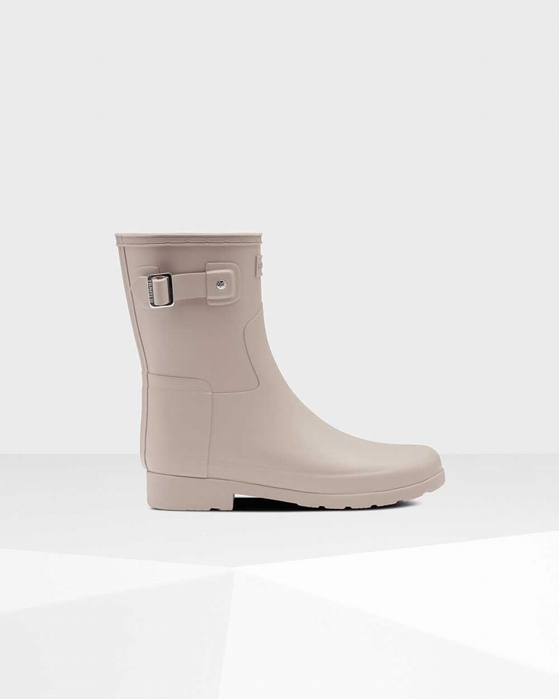 Hunter Refined Slim Fit Short Women Short Boots Grey | 523863246